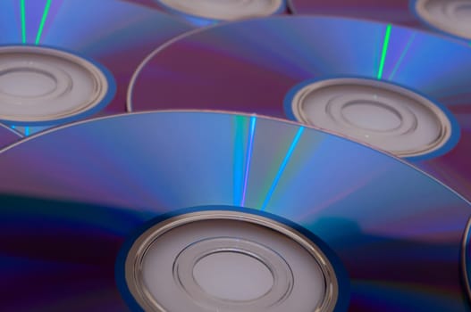 Background of Blue Glowing CD Compact Discs