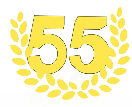 number with laurel wreath