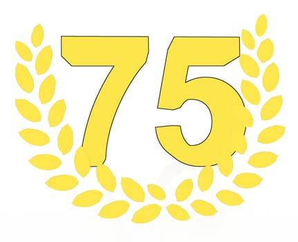number with laurel wreath