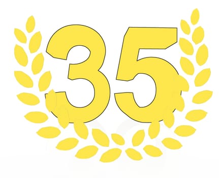 number with laurel wreath