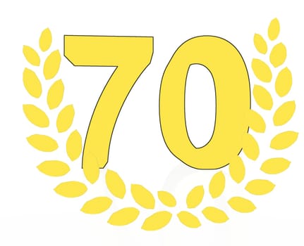 number with laurel wreath