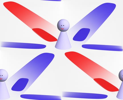 In the center