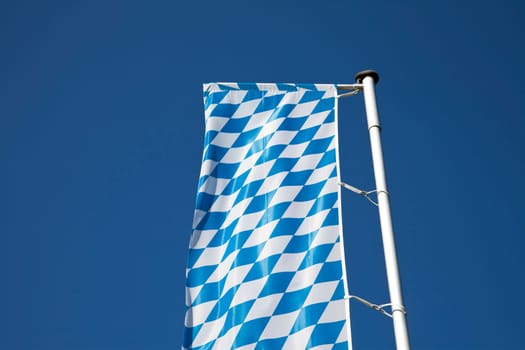 State flag of Bavaria fluttering in the wind