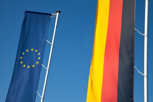 EU flag and German flag