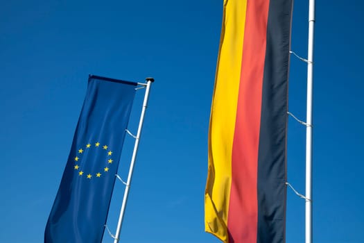 European flag and German flag