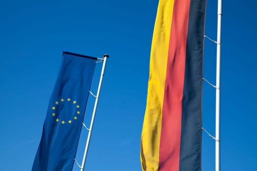 EU flag and German flag