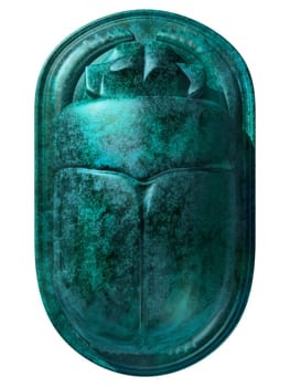 Isolated illustration of an ancient Egyptian scarab beetle
