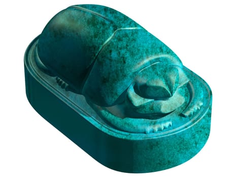 Isolated illustration of an ancient Egyptian scarab beetle