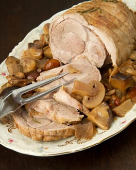 roast of veal with mushroom