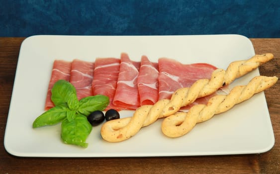 grissini with ham