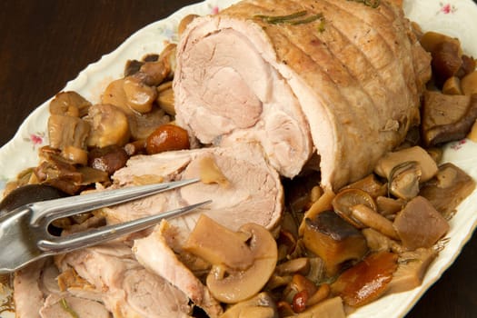 roast of veal with mushroom