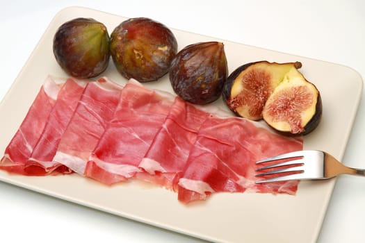 fresh fig with ham