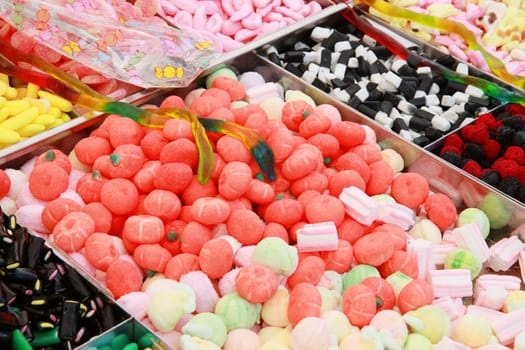 colored and mixed gummy candy