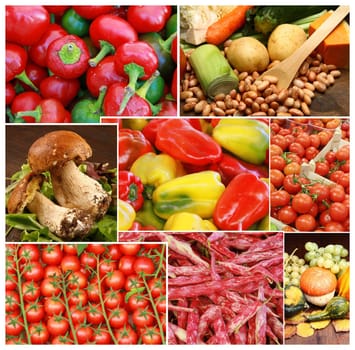 collage of vegetable