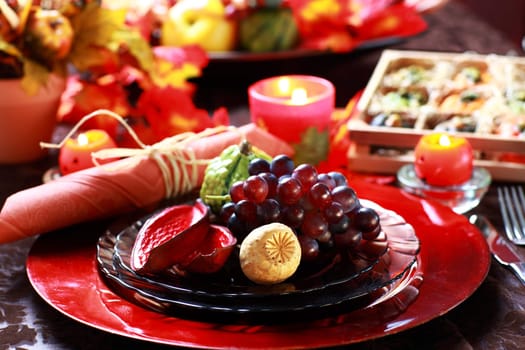 Luxury place setting for Thanksgiving