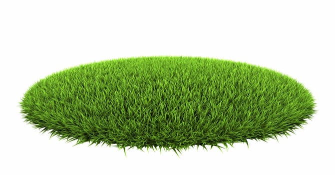 Grass arena isolated on white background, 3d render