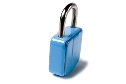 Old padlock on white background