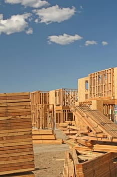 The construction site of new homes being built for a new community