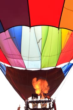 colorful hot air balloon isolated on white background