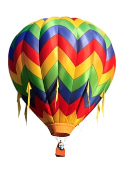 colorful hot air balloon isolated on white background