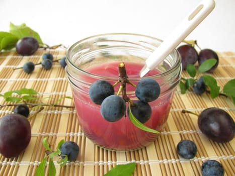 Jam with sloe and plum