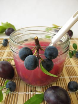 Jam with sloe and plum