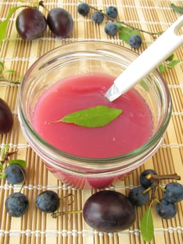 Jam with sloe and plum