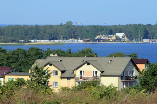 Houses on the shore of the sea