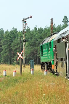 View from the window of double-deck passenger train