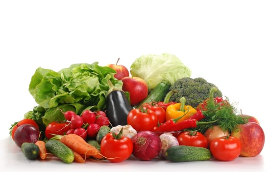Composition with raw vegetables