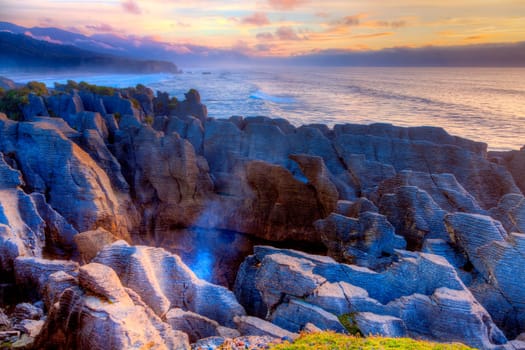 Image of the pancake rock formations in Punakaiki, New Zealand