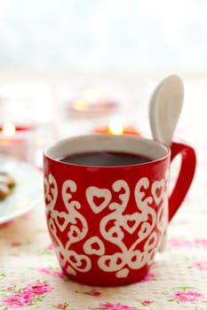 Close-up of mulled wine with spices for Christmas