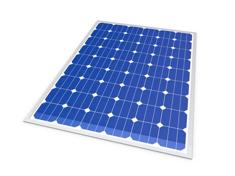 3d solar power energy isolated blue panel