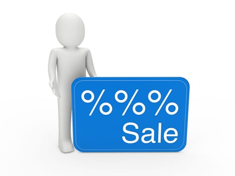 3d man sale card blue gift percent