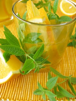 Orange lemonade with lemon verbena