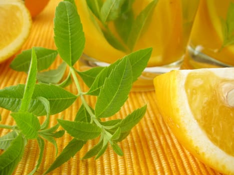 Orange lemonade with lemon verbena