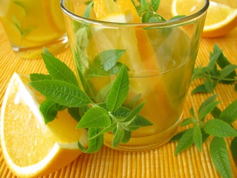 Orange lemonade with lemon verbena
