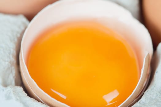 Chicken eggs in egg carton