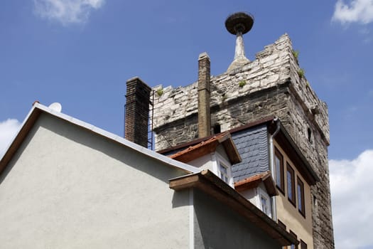 Stork nest tower in Bad Langensalza