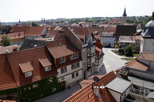 View over the old town of Mühlhausen