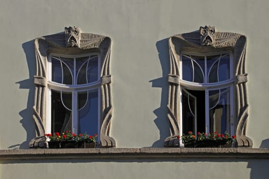 Art Nouveau windows in Mühlhausen