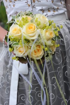 Bridal bouquet with yellow roses