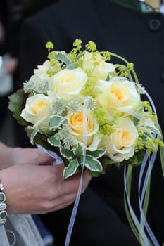 Bridal bouquet with yellow roses