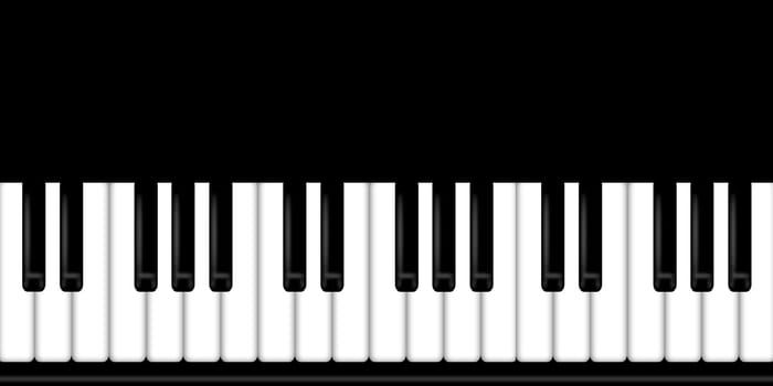 Piano Keyboard Black and White Background Illustration