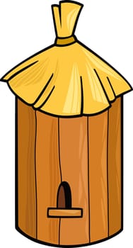 cartoon illustration of farm bee hive