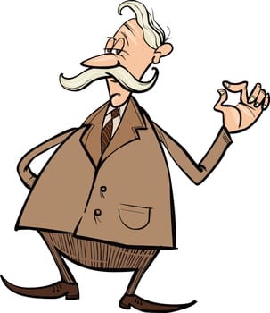 senior businessman cartoon illustration