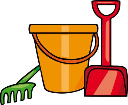 sand toys set cartoon illustration