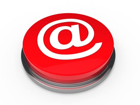 3d button email red mail internet push