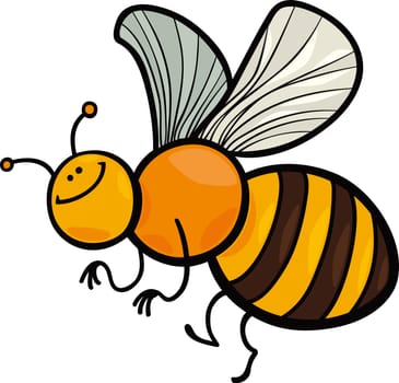 cartoon illustration of funny bee