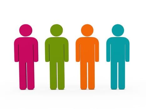 3d team series business teamwork pink orange